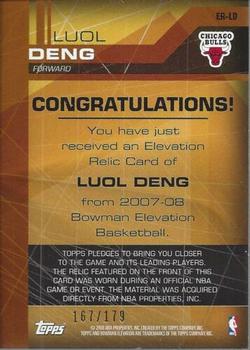 2007-08 Bowman Elevation - Relics #ER-LD Luol Deng Back