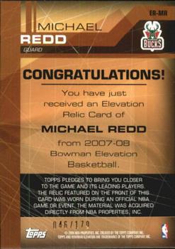 2007-08 Bowman Elevation - Relics #ER-MR Michael Redd Back