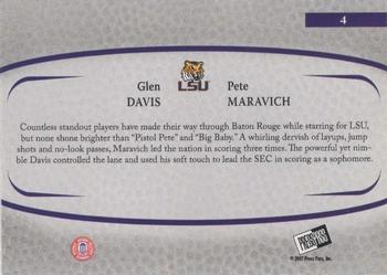 2007-08 Press Pass Legends - Alumni Association #4 Glen Davis / Pete Maravich Back