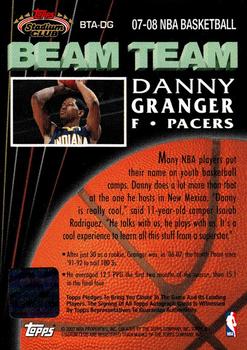 2007-08 Stadium Club - Beam Team Autographs #BTA-DG Danny Granger Back