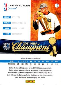 2011 Panini Dallas Mavericks NBA Champions #10 Caron Butler Back