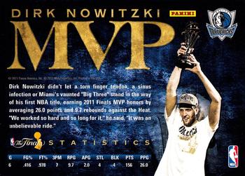 2011 Panini Dallas Mavericks NBA Champions #FinalsMVP Dirk Nowitzki Back