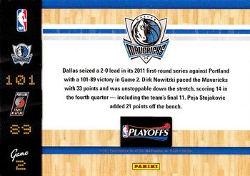 2011 Panini Dallas Mavericks NBA Champions #Round1-2 Dirk Nowitzki Back
