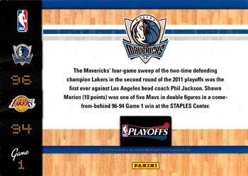2011 Panini Dallas Mavericks NBA Champions #Round2-1 Shawn Marion Back