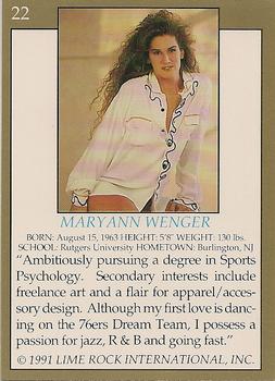 1991 Lime Rock Pro Cheerleaders Preview #22 MaryAnn Wenger Back