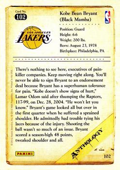 2012-13 Panini Kobe Anthology #102 Kobe Bryant Back