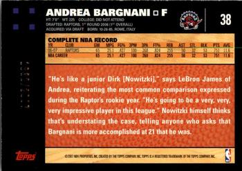 2007-08 Topps - Gold #38 Andrea Bargnani Back