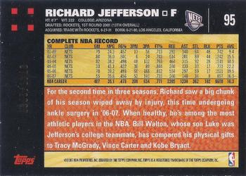 2007-08 Topps - Gold #95 Richard Jefferson Back