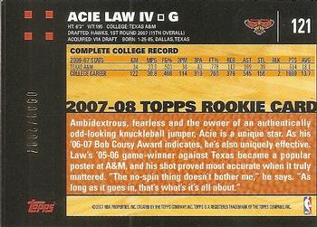 2007-08 Topps - Gold #121 Acie Law IV Back