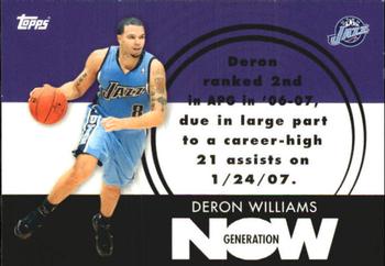 2007-08 Topps - Generation Now #GN13 Deron Williams Front