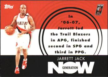 2007-08 Topps - Generation Now #GN19 Jarrett Jack Front