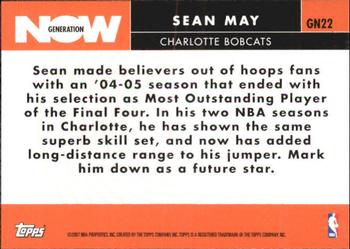 2007-08 Topps - Generation Now #GN22 Sean May Back