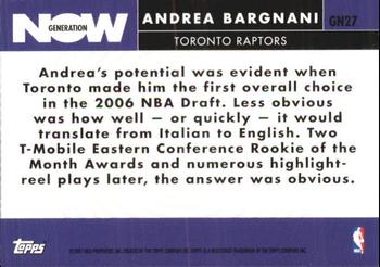 2007-08 Topps - Generation Now #GN27 Andrea Bargnani Back