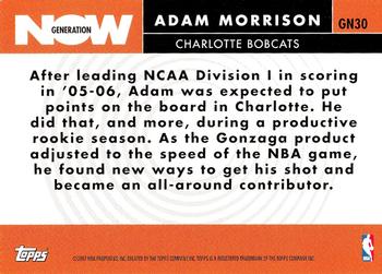 2007-08 Topps - Generation Now #GN30 Adam Morrison Back