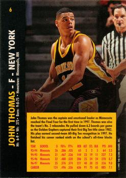 1997 Score Board Rookies #6 John Thomas Back