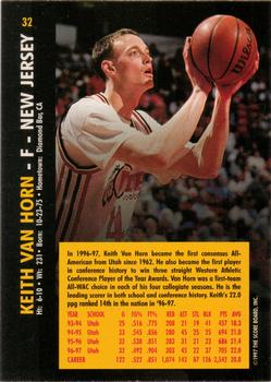 1997 Score Board Rookies #32 Keith Van Horn Back