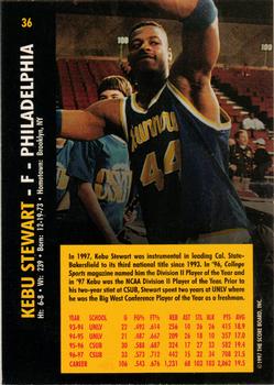 1997 Score Board Rookies #36 Kebu Stewart Back