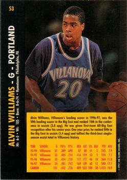 1997 Score Board Rookies #53 Alvin Williams Back