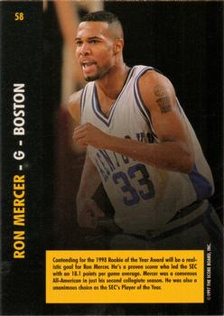 1997 Score Board Rookies #58 Ron Mercer Back