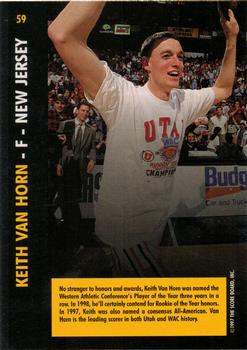 1997 Score Board Rookies #59 Keith Van Horn Back