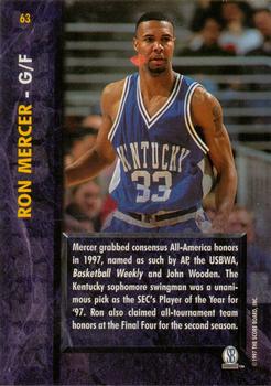 1997 Score Board Rookies #63 Ron Mercer Back