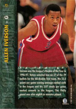 1997 Score Board Rookies #73 Allen Iverson Back