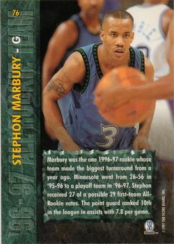 1997 Score Board Rookies #76 Stephon Marbury Back