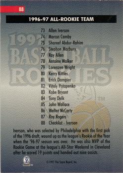 1997 Score Board Rookies #88 Allen Iverson Back