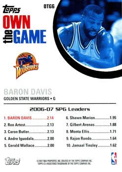2007-08 Topps - Own the Game #OTG6 Baron Davis Back