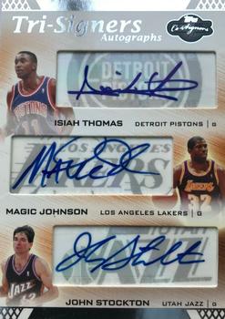 2007-08 Topps Co-Signers - Triple Autographs #TS-10 Magic Johnson / John Stockton / Isiah Thomas Front