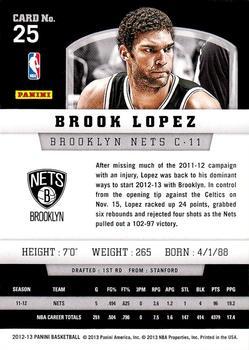 2012-13 Panini - Silver Knight #25 Brook Lopez Back