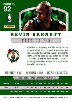 2012-13 Panini - Silver Knight #92 Kevin Garnett Back