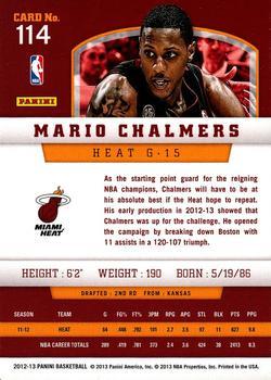 2012-13 Panini - Silver Knight #114 Mario Chalmers Back