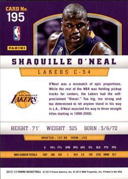 2012-13 Panini - Silver Knight #195 Shaquille O'Neal Back