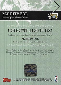 2007-08 Topps Echelon - Autographs #TEA-MB Manute Bol Back
