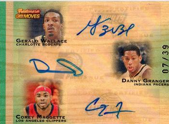 2007-08 Topps Trademark Moves - Triple Ink #TTI-WGM Gerald Wallace / Danny Granger / Corey Maggette Front