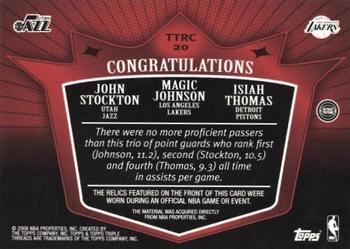 2007-08 Topps Triple Threads - Relics Combos #TTRC20 John Stockton / Magic Johnson / Isiah Thomas Back