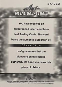 2012-13 Leaf Metal #BA-DC2 Denny Crum Back
