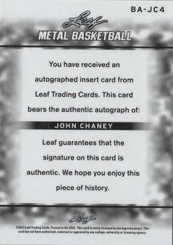 2012-13 Leaf Metal #BA-JC4 John Chaney Back