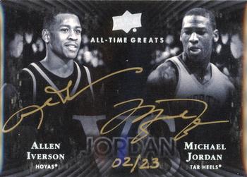 2013 Upper Deck All Time Greats - Jordan Vs. Signatures #JVS-AI Allen Iverson / Michael Jordan Front
