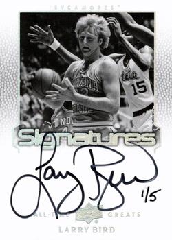 2013 Upper Deck All Time Greats - All-Time Greats Signatures Silver Spectrum #ATG-LB5 Larry Bird Front