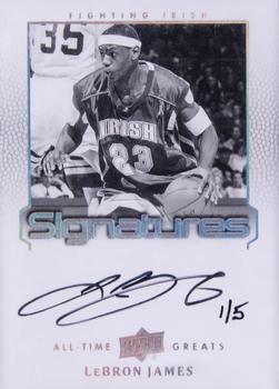 2013 Upper Deck All Time Greats - All-Time Greats Signatures Silver Spectrum #ATG-LJ2 LeBron James Front