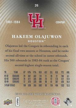 2013 Upper Deck All Time Greats - Silver Spectrum #26 Hakeem Olajuwon Back