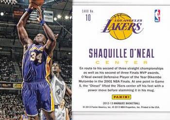 2012-13 Panini Marquee - Slam Dunk Legends #10 Shaquille O'Neal Back