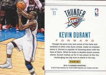 2012-13 Panini Marquee - Slam Dunk Legends #11 Kevin Durant Back