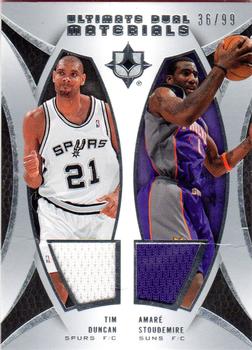 2007-08 Upper Deck Ultimate Collection - Ultimate Dual Materials #DUM-DS Tim Duncan / Amare Stoudemire Front