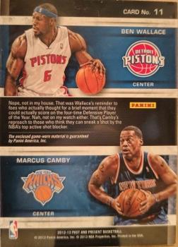 2012-13 Panini Past & Present - Dual Jerseys #11 Ben Wallace / Marcus Camby Back