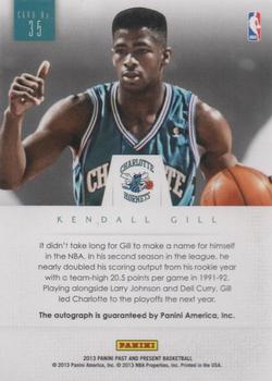 2012-13 Panini Past & Present - Elusive Ink #35 Kendall Gill Back