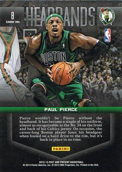 2012-13 Panini Past & Present - Headbands #8 Paul Pierce Back