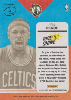 2012-13 Panini Past & Present - Rise 'n Shine #53 Paul Pierce Back